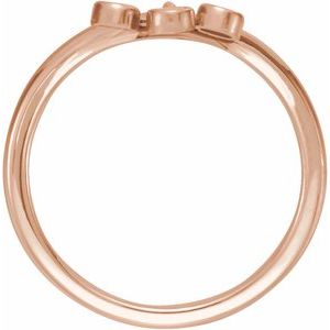14K Rose Gold 1/5 CTW Natural Diamond Three-Stone Fringe V Ring