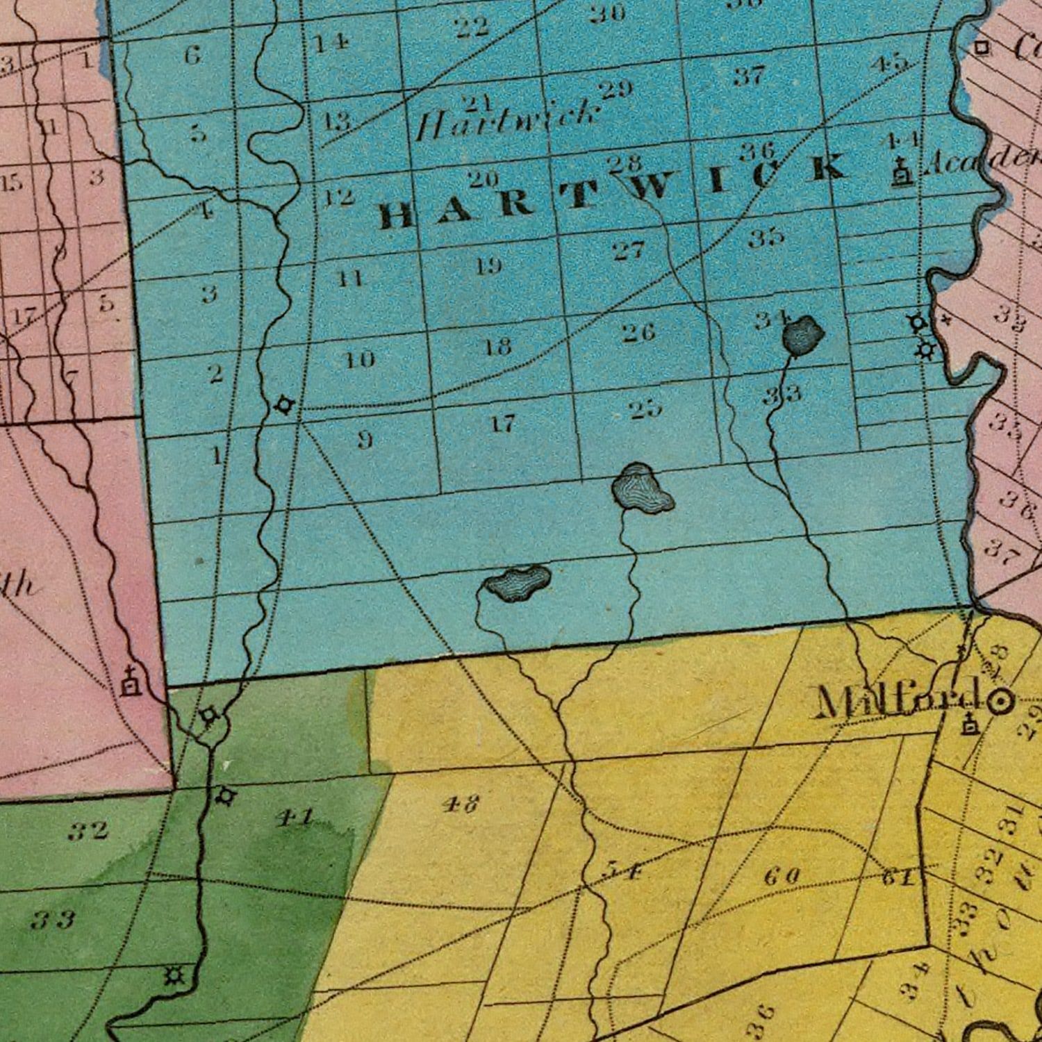 Vintage Map of Otsego County, New York 1829
