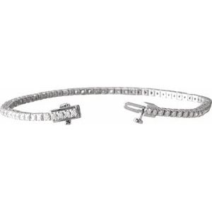 14K White Gold 1 3/4 CTW Natural Diamond Line 7" Bracelet