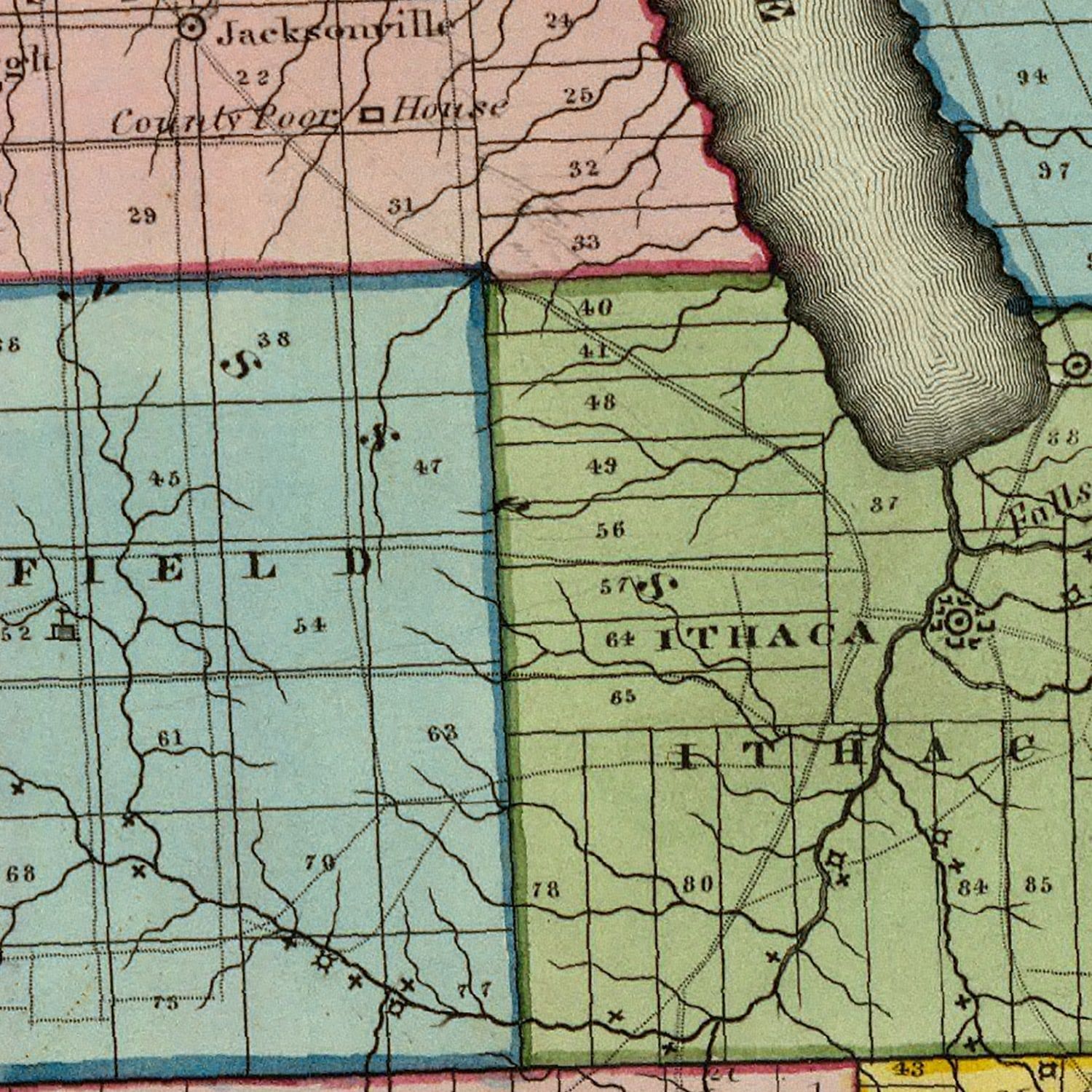 Vintage Map of Tompkins County, New York 1829