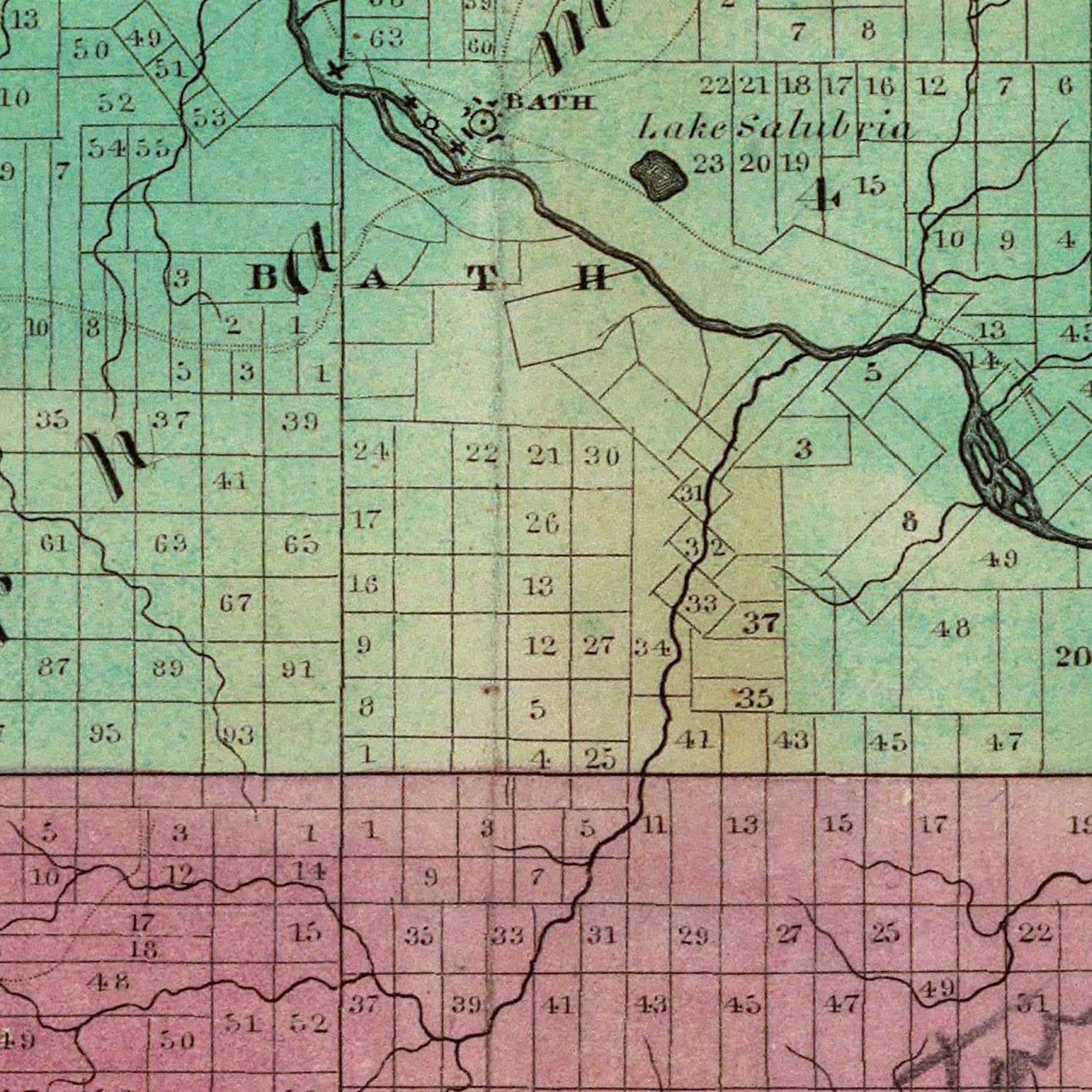 Vintage Map of Steuben County, New York 1829
