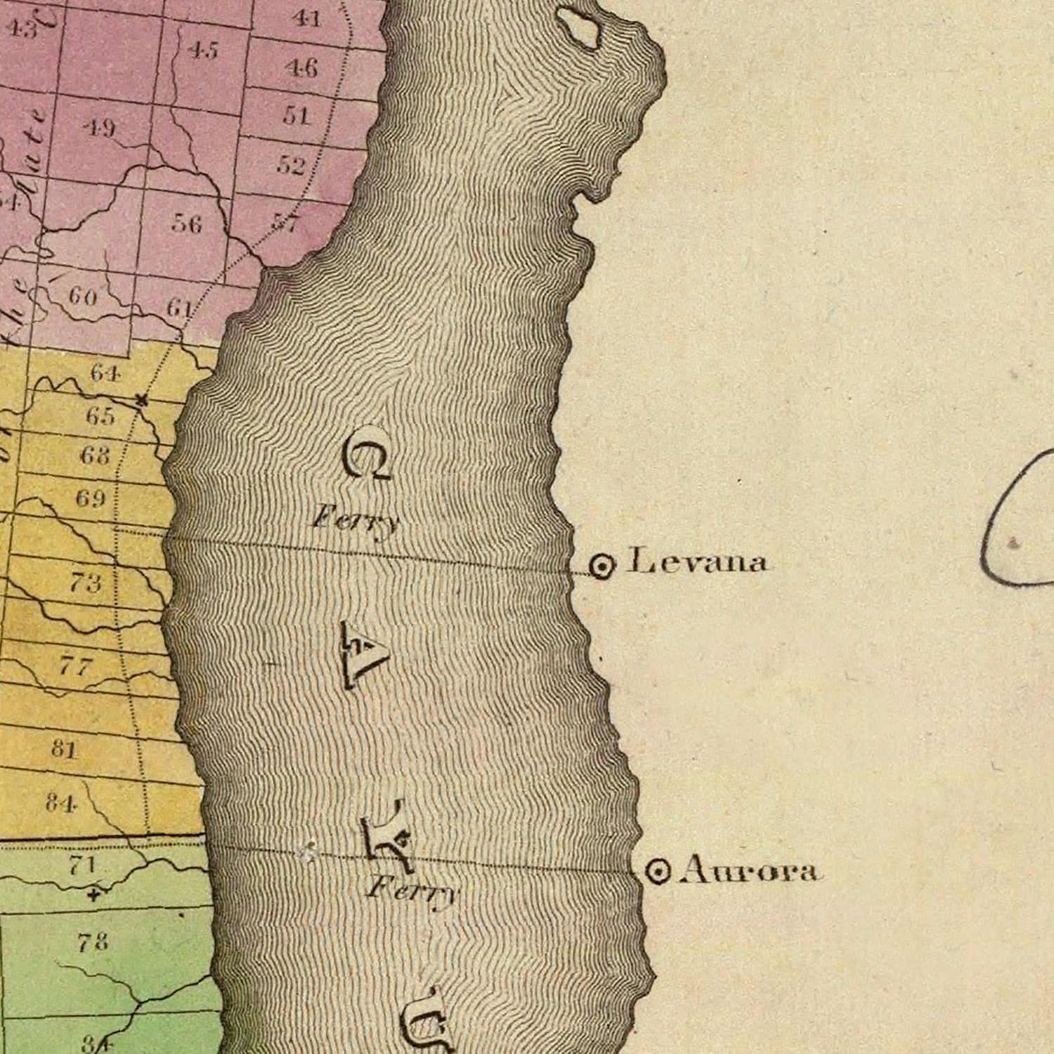 Vintage Map of Seneca County, New York 1829
