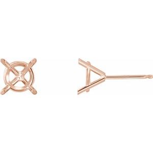 14K Rose Gold 2.5 mm Round 4-Prong Cocktail-Style Earring Mounting