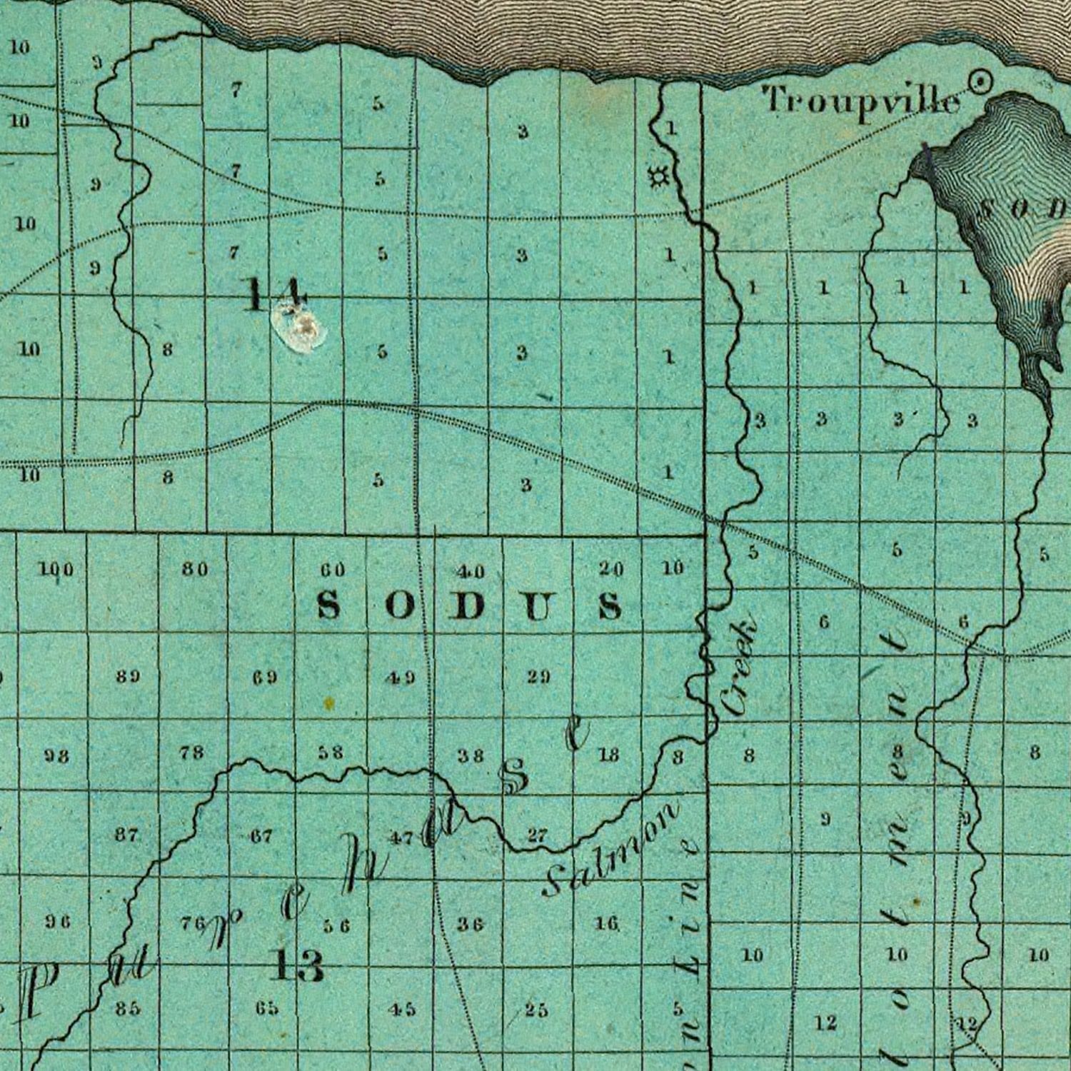 Vintage Map of Wayne County, New York 1829