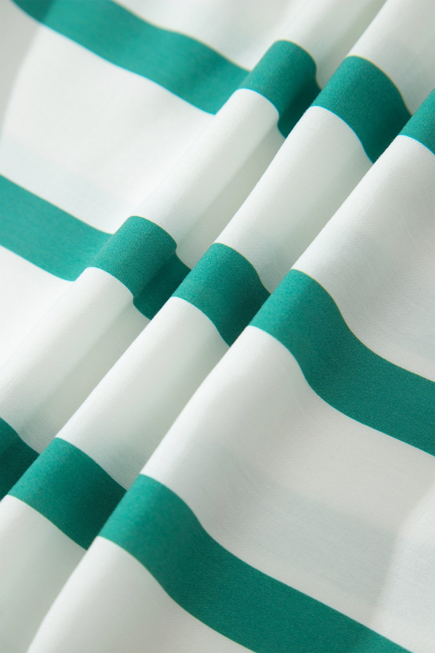 Stripe Ricrac Trim Notched Neck Midi Dress
