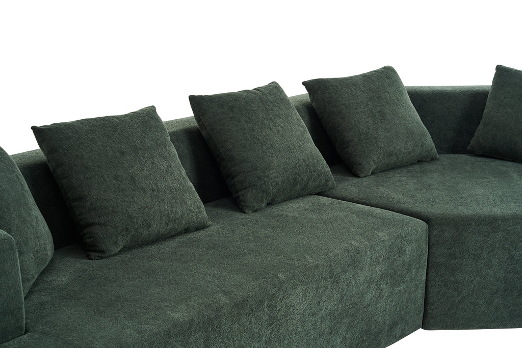 Memory Foam Couch, No Installation & Easy to Transport, Deep Seat Modern Sofa with Chenille Fabric, Couch for Living Room, Bedroom, Apartment, Home Office