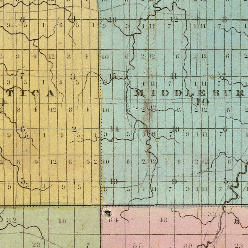 Vintage Map of Genesee County, New York 1829