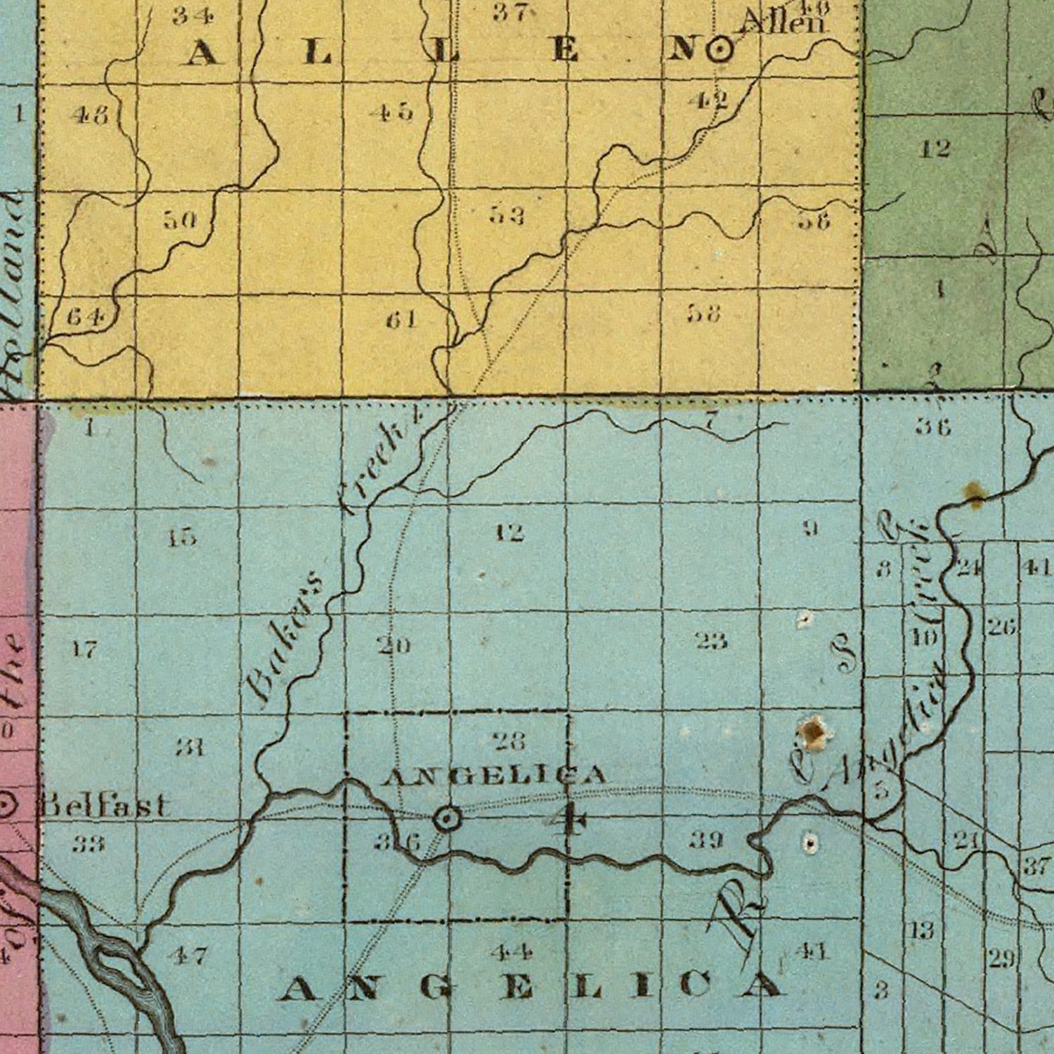 Vintage Map of Allegany County, New York 1829