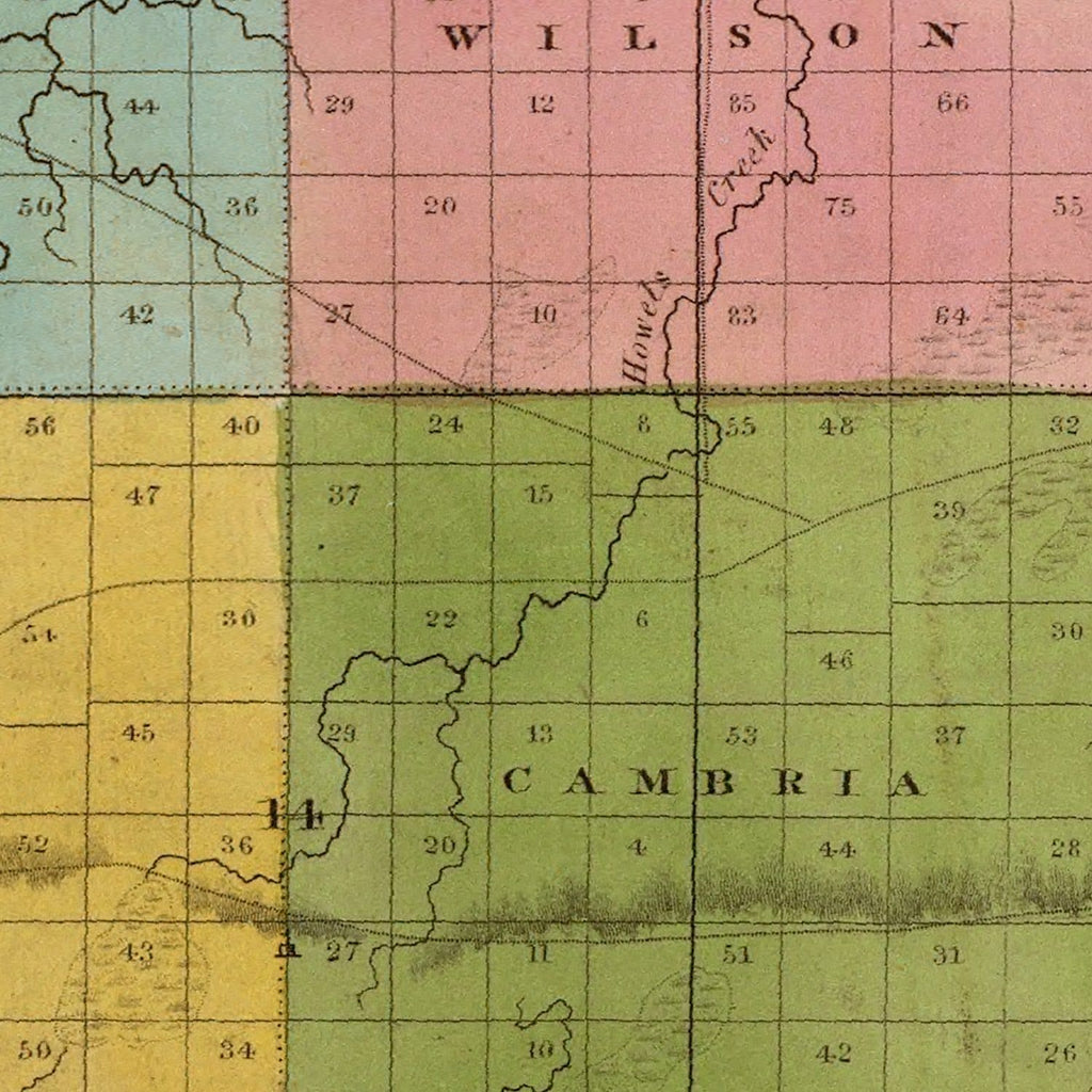Vintage Map of Niagara County, New York 1829