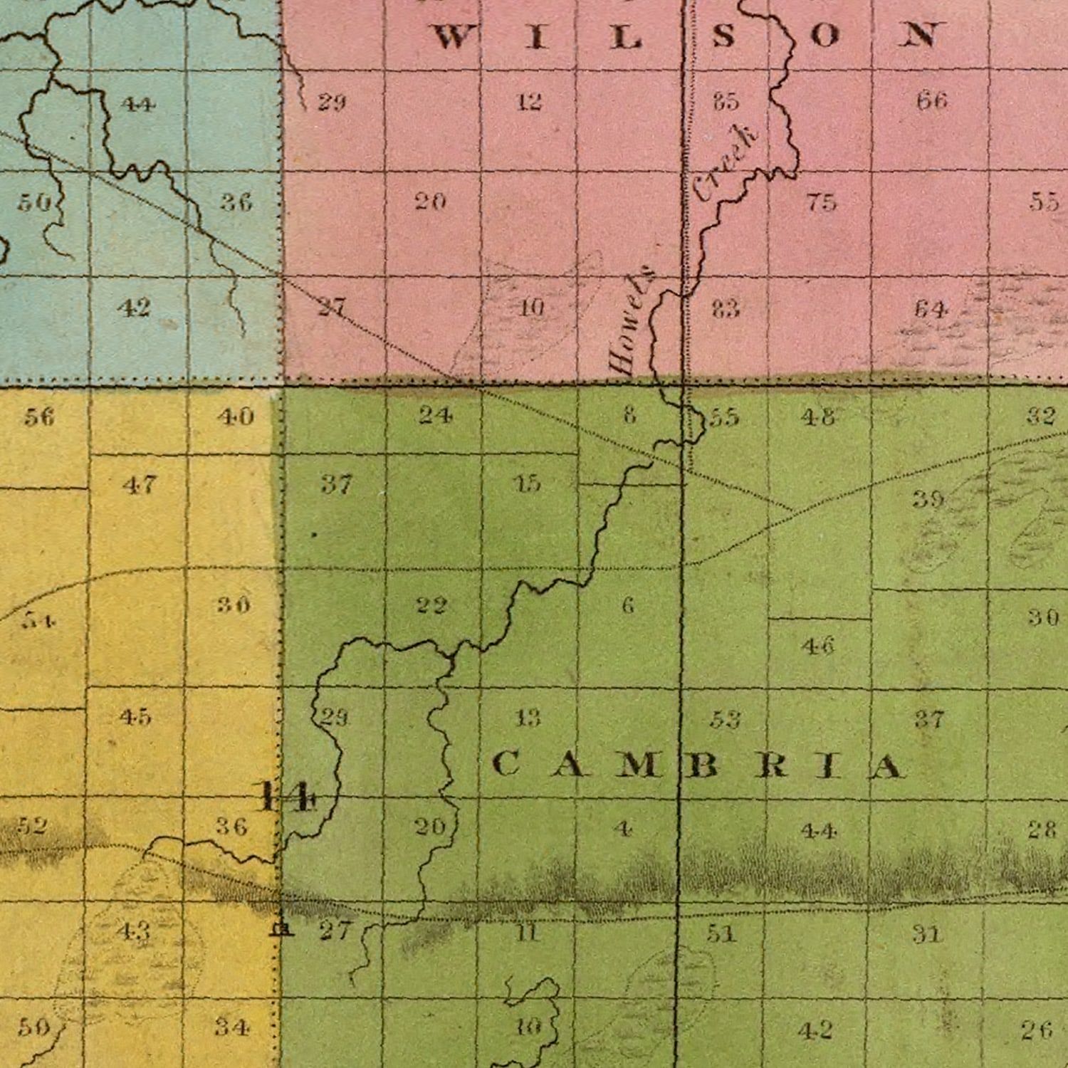 Vintage Map of Niagara County, New York 1829