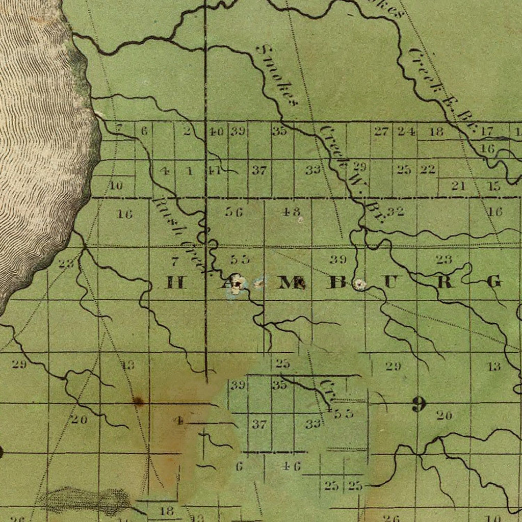 Vintage Map of Erie County, New York 1829