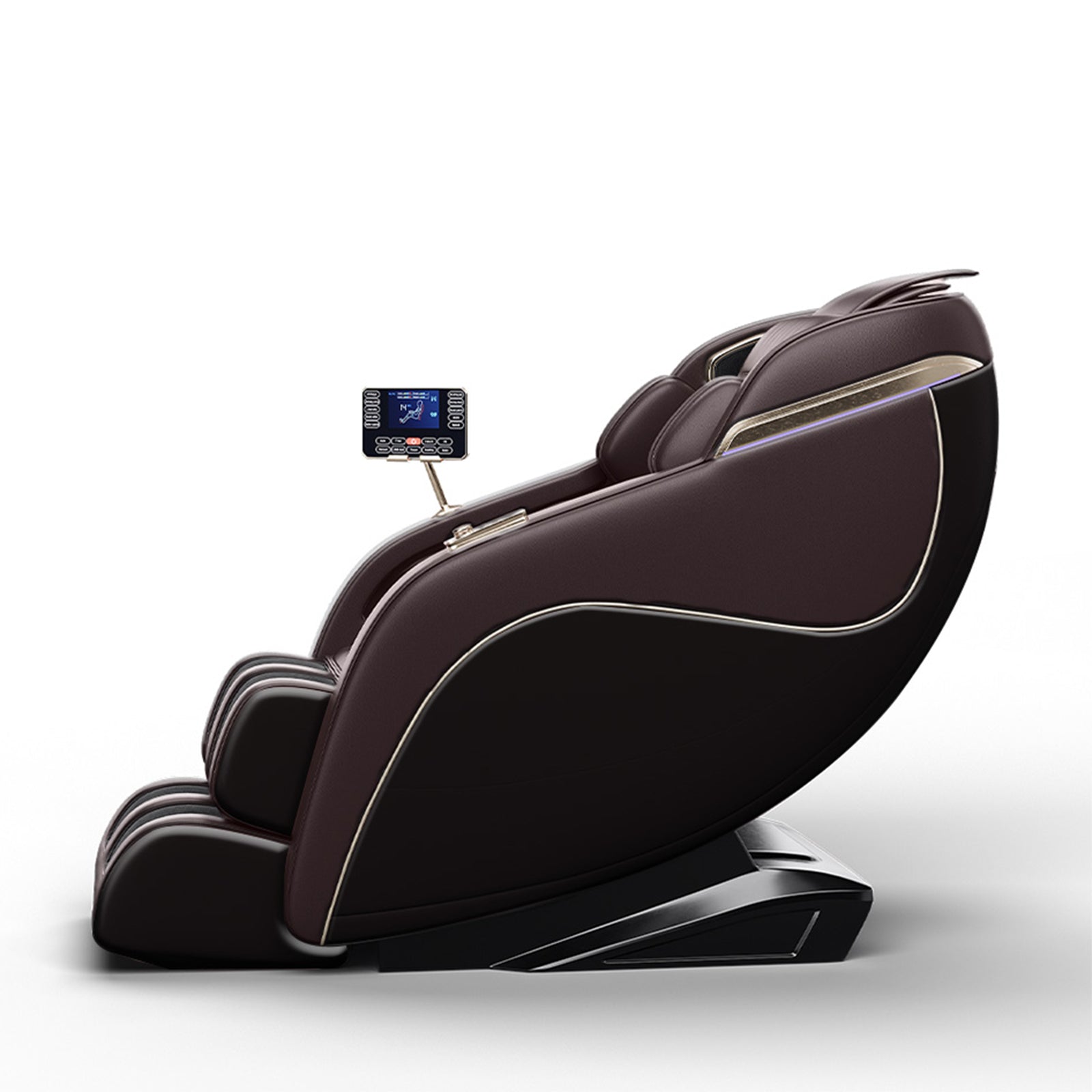 'Luxury Meets Technology! Zero Gravity Massage Chair with SL-Track, Shiatsu, Heated Back & Calves, Foot Rollers, Built-in Speakers & Smart LCD Control – Elevate Your Home or Office Comfort!'