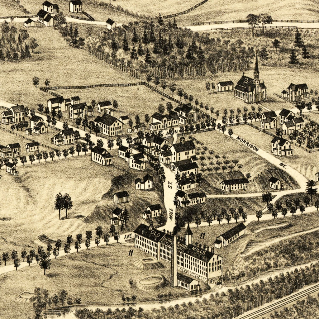 Vintage Map of Dalton, Massachusetts 1884