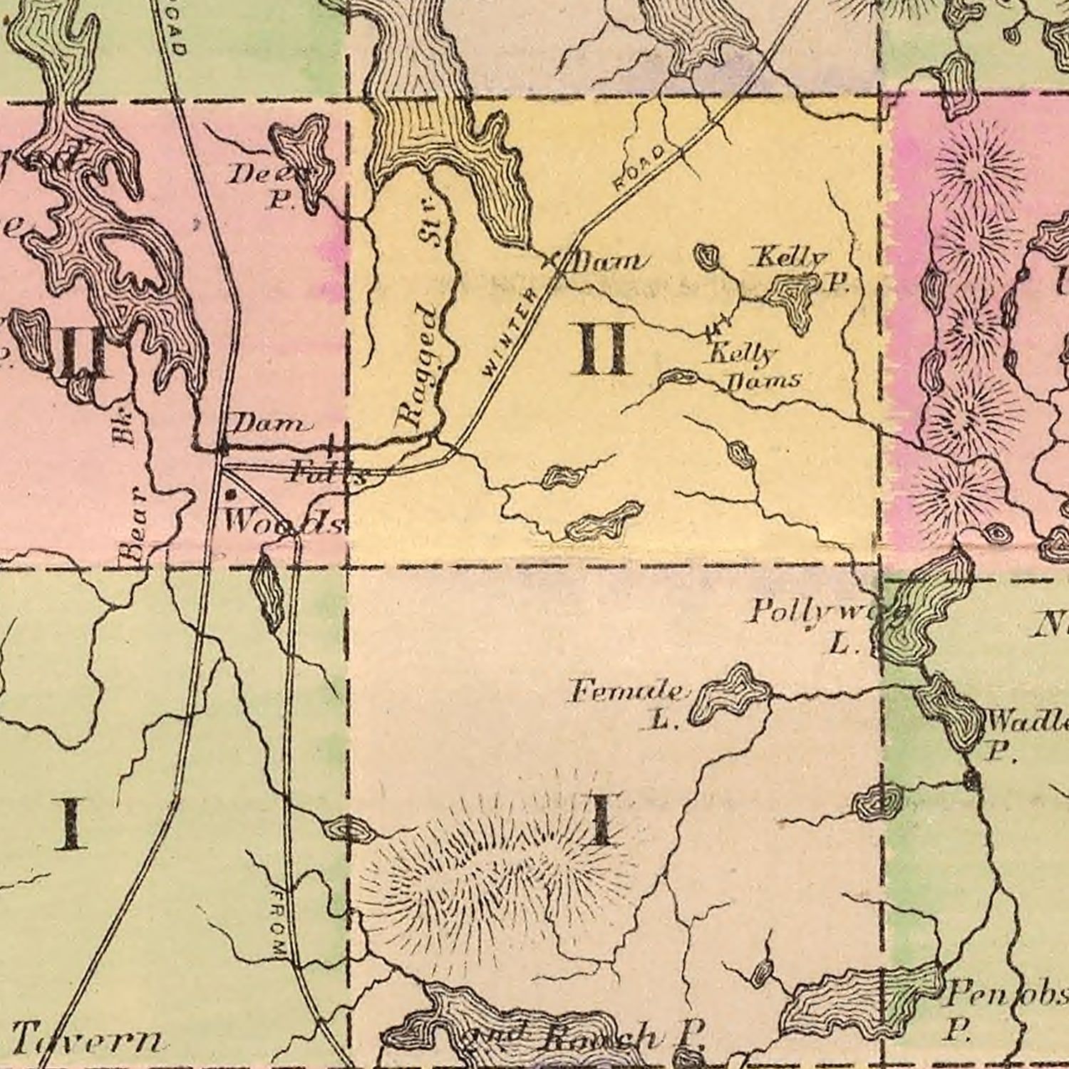 Vintage Map of Piscataquis County, Maine 1885