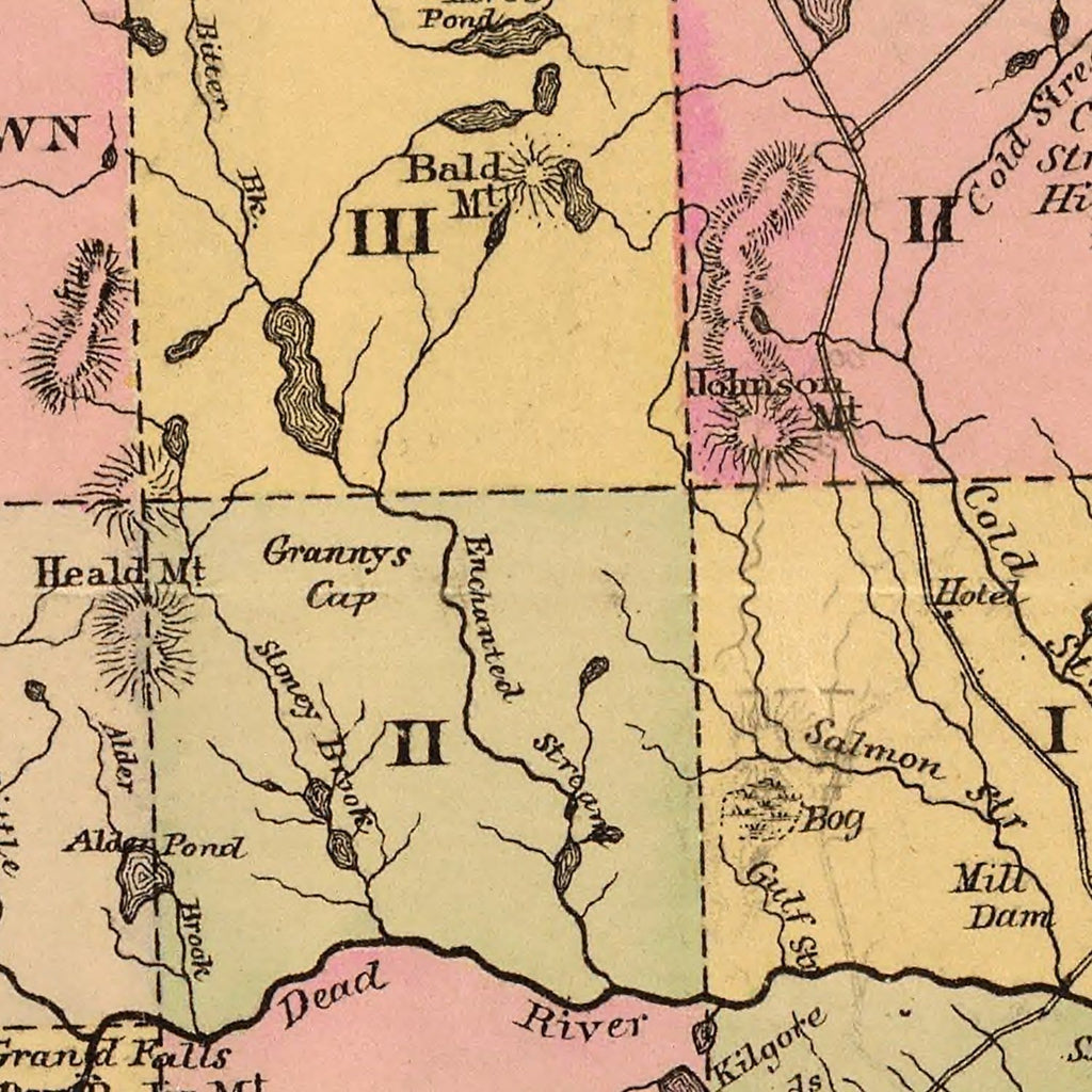 Vintage Map of Somerset County, Maine 1885