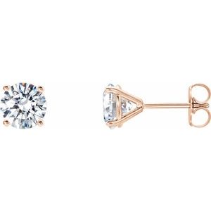 14K Rose 5/8 CTW Lab-Grown Diamond 4-Prong Stud Earrings
