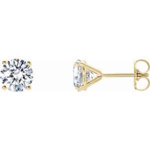 14K Yellow Gold 1 1/2 CTW Lab-Grown Diamond 4-Prong Stud Earrings