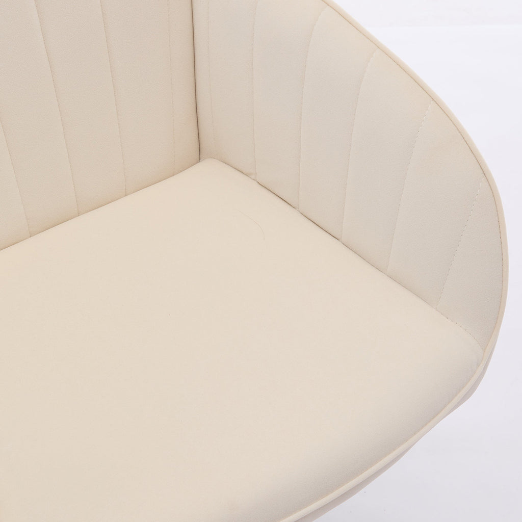 TY Ergonomic Swivel Office Chair, Adjustable and Comfortable, Beige Velvet Upholstery, 24.60 x 22.84 x 38.00 inches