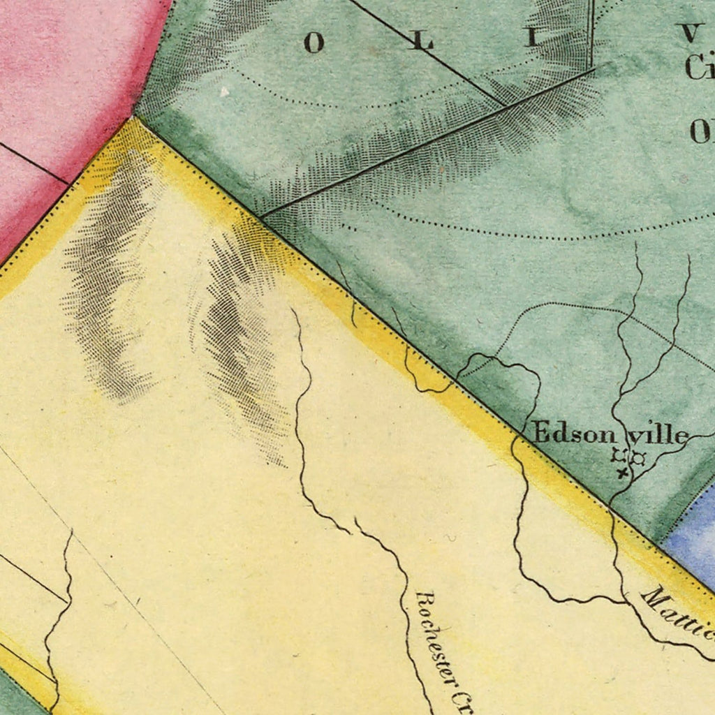 Vintage Map of Ulster County, New York 1840