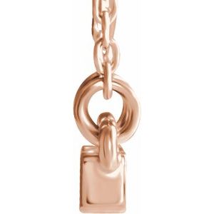 14K Rose Gold 1/10 CTW Natural Diamond Bar 16-18" Necklace