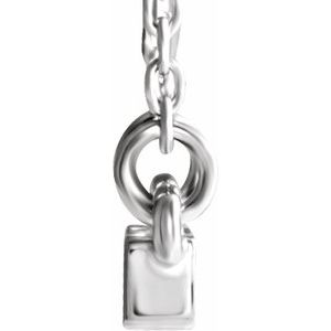 14K White Gold 1/10 CTW Natural Diamond Bar 16-18" Necklace