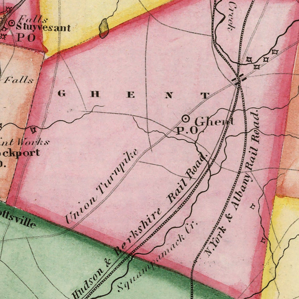 Vintage Map of Columbia County, New York 1839