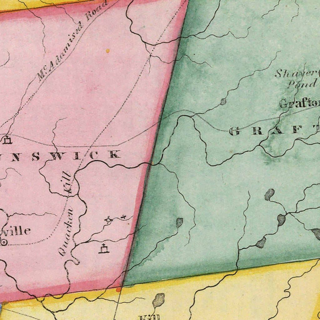 Vintage Map of Rensselaer County, New York 1839