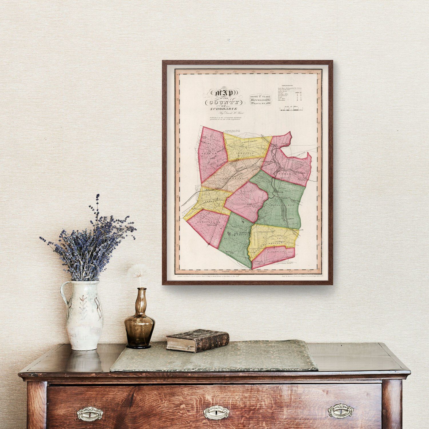 Vintage Map of Schoharie County, New York 1839