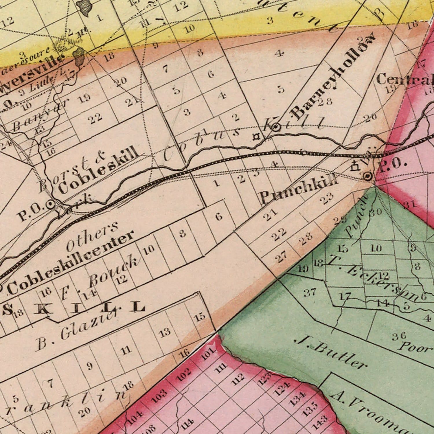 Vintage Map of Schoharie County, New York 1839