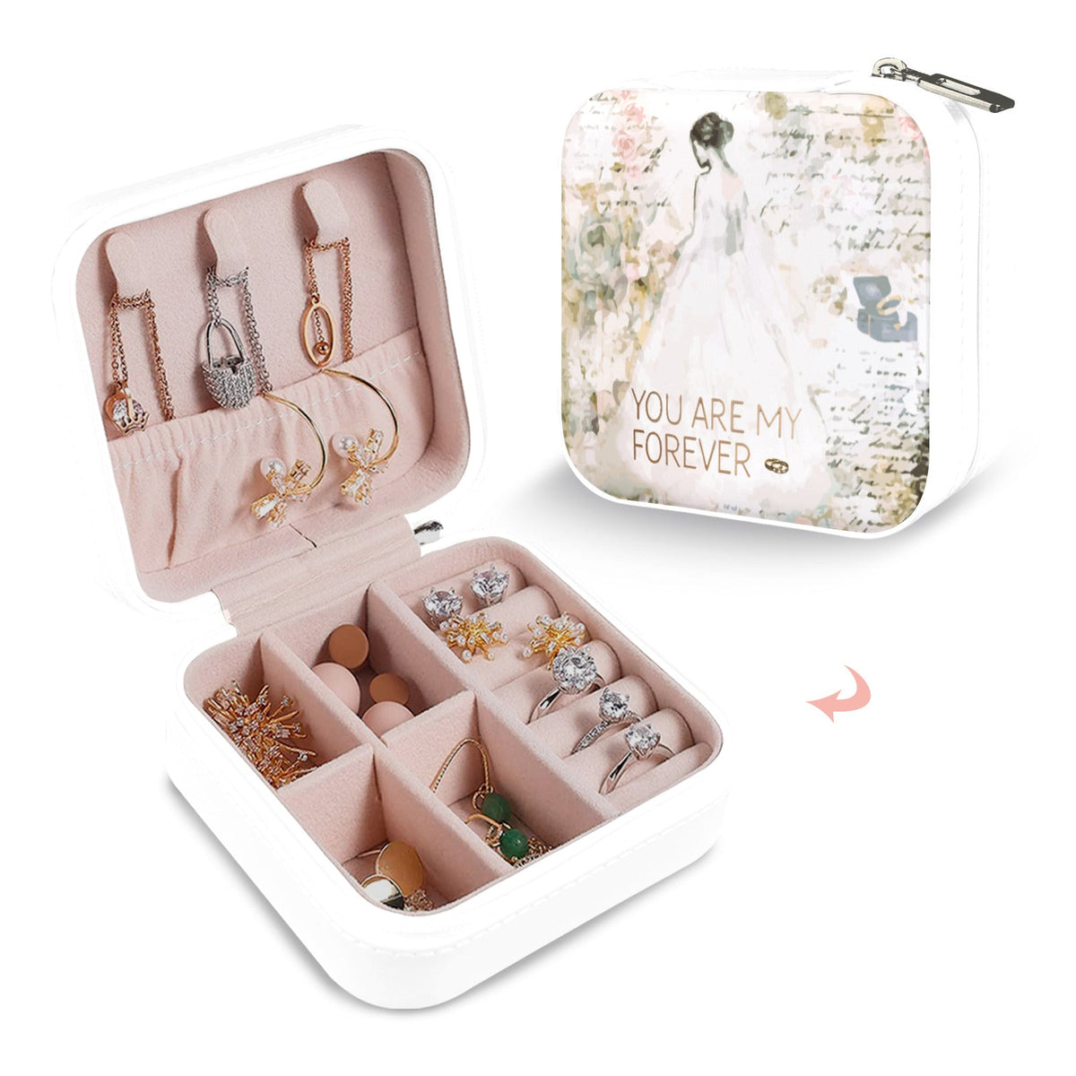 You Are My Forever Wedding Personalized Jewelry Box (Made in USA)