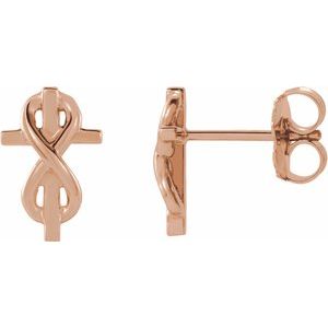 Infinity-Inspired Cross Earrings