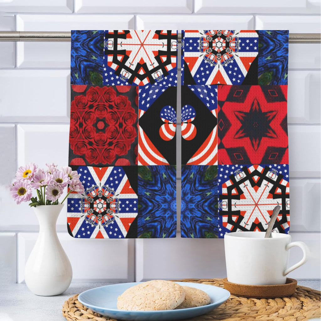 4th of July Pattern Kitchen Towel 40X60cm(One Side Printing)(Pack of 2)(Made in USA)