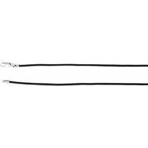 14K White 1.5 mm Black Leather 18" Cord