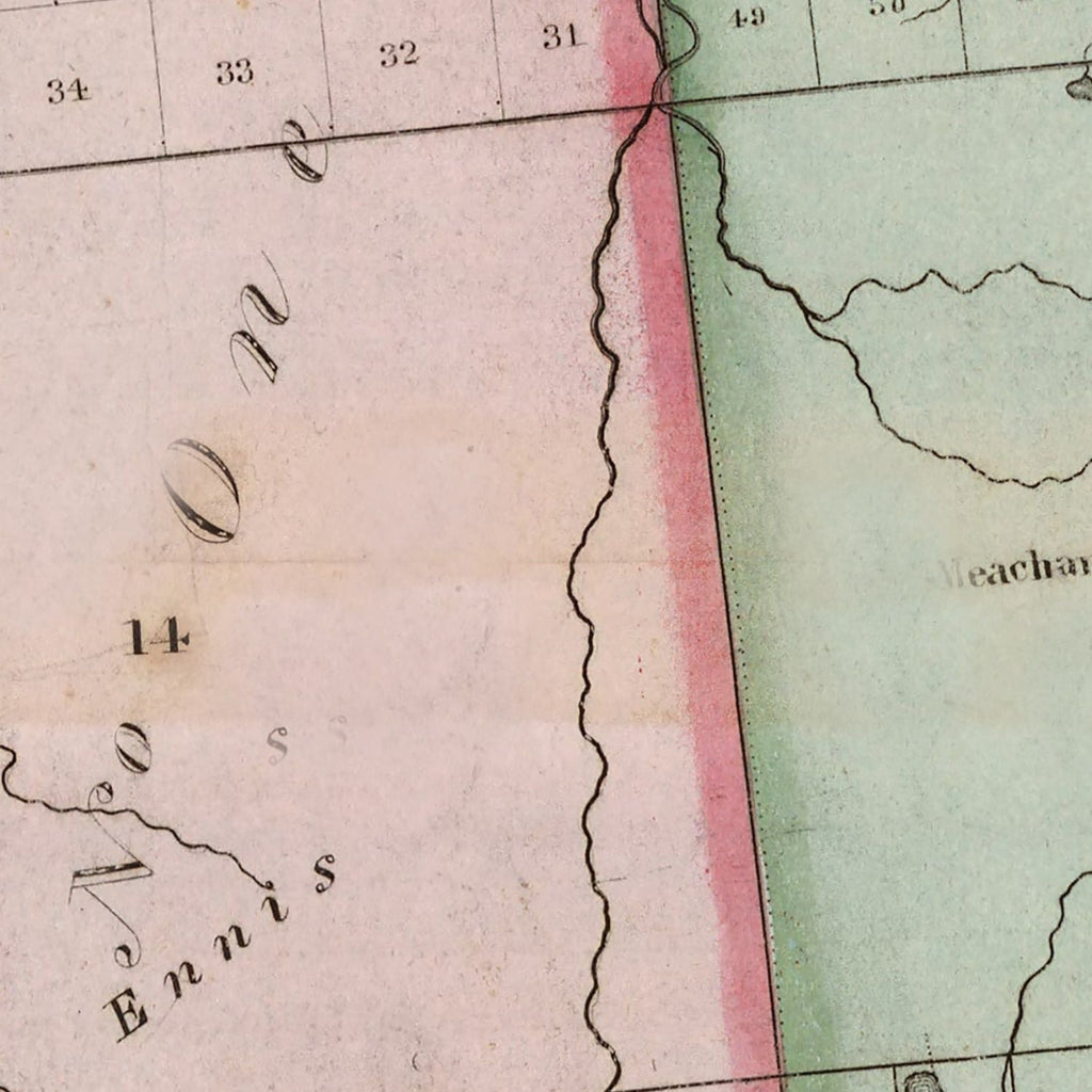 Vintage Map of Franklin County, New York 1840