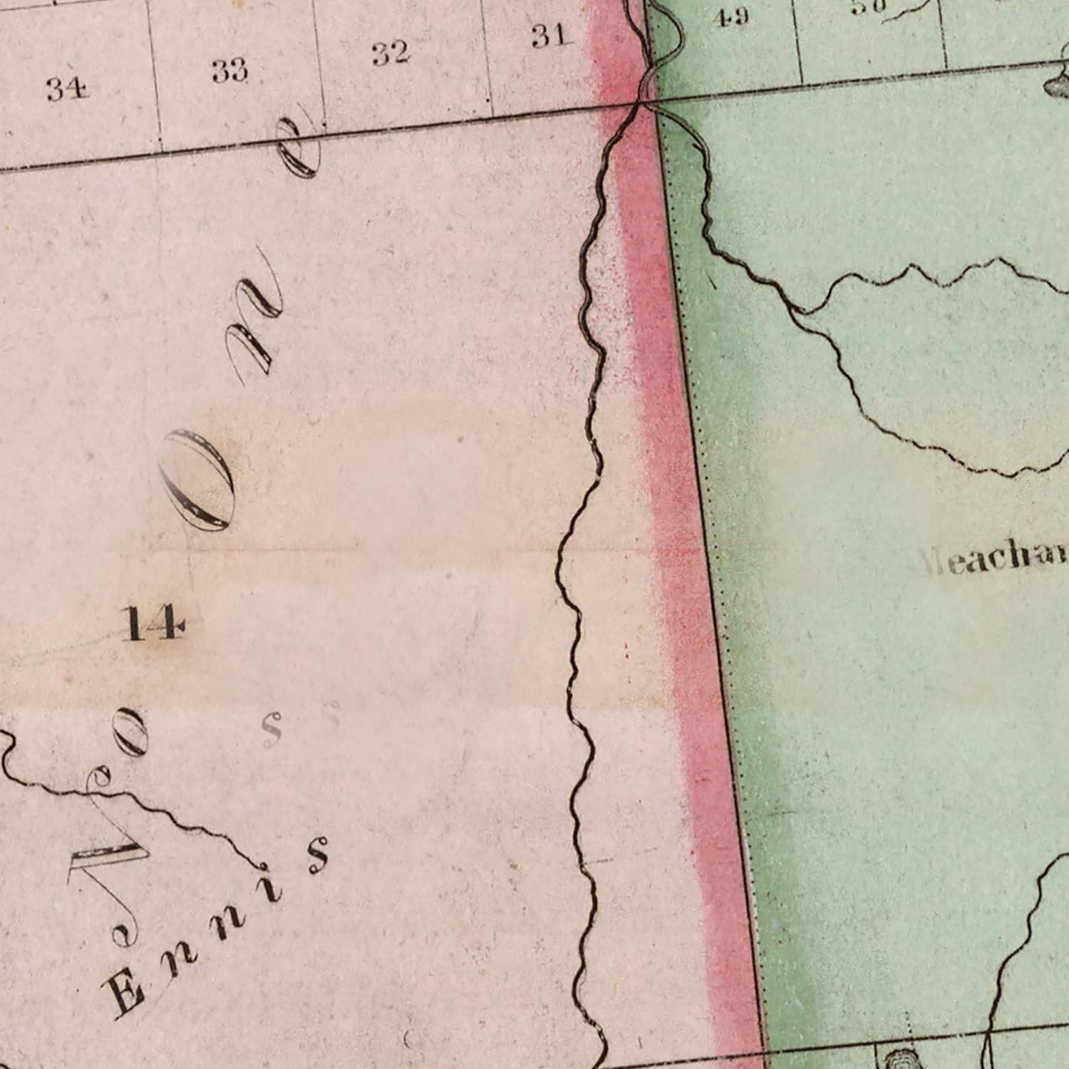 Vintage Map of Franklin County, New York 1840