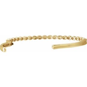 14K Yellow Gold 1/6 CTW Natural Diamond Stackable Bangle 7" Bracelet