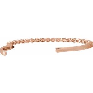 14K Rose Gold 1/6 CTW Natural Diamond Stackable Bangle 7" Bracelet