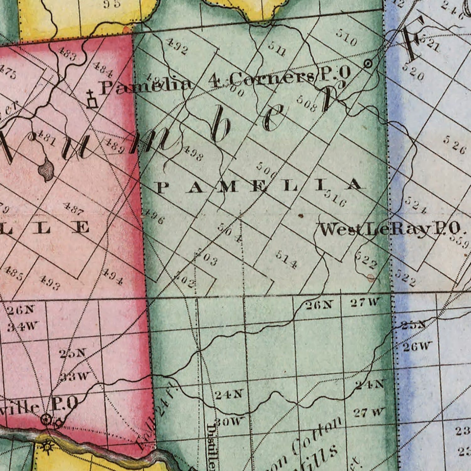 Vintage Map of Jefferson County, New York 1840