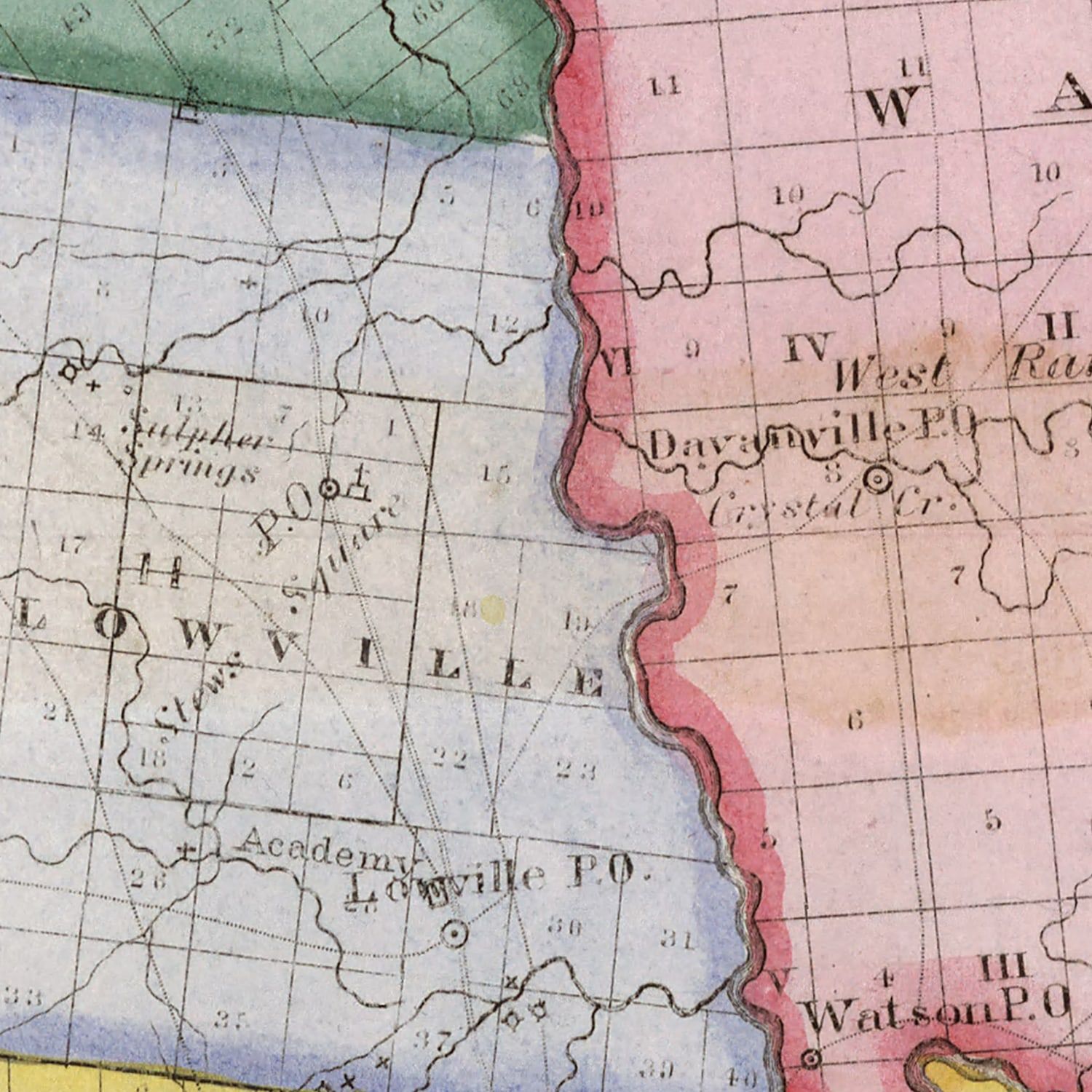Vintage Map of Lewis County, New York 1840