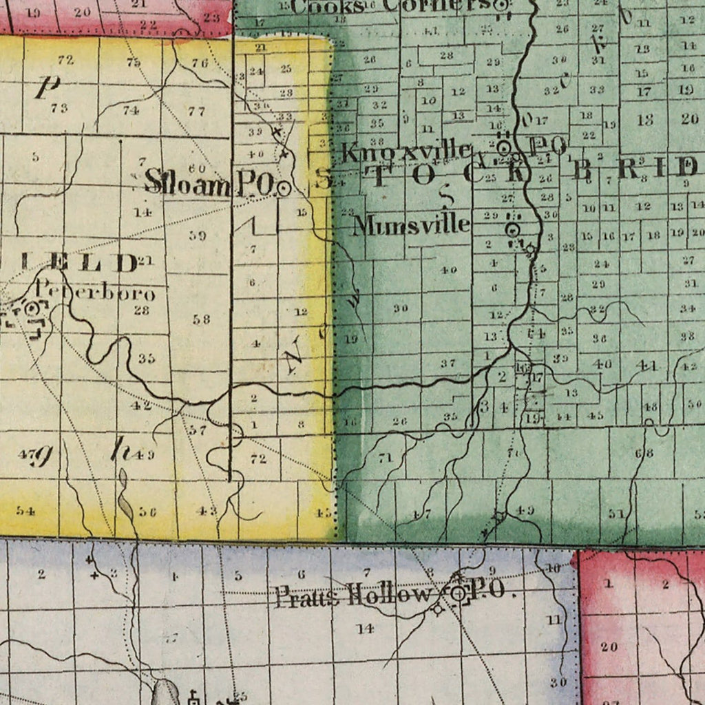 Vintage Map of Madison County, New York 1840