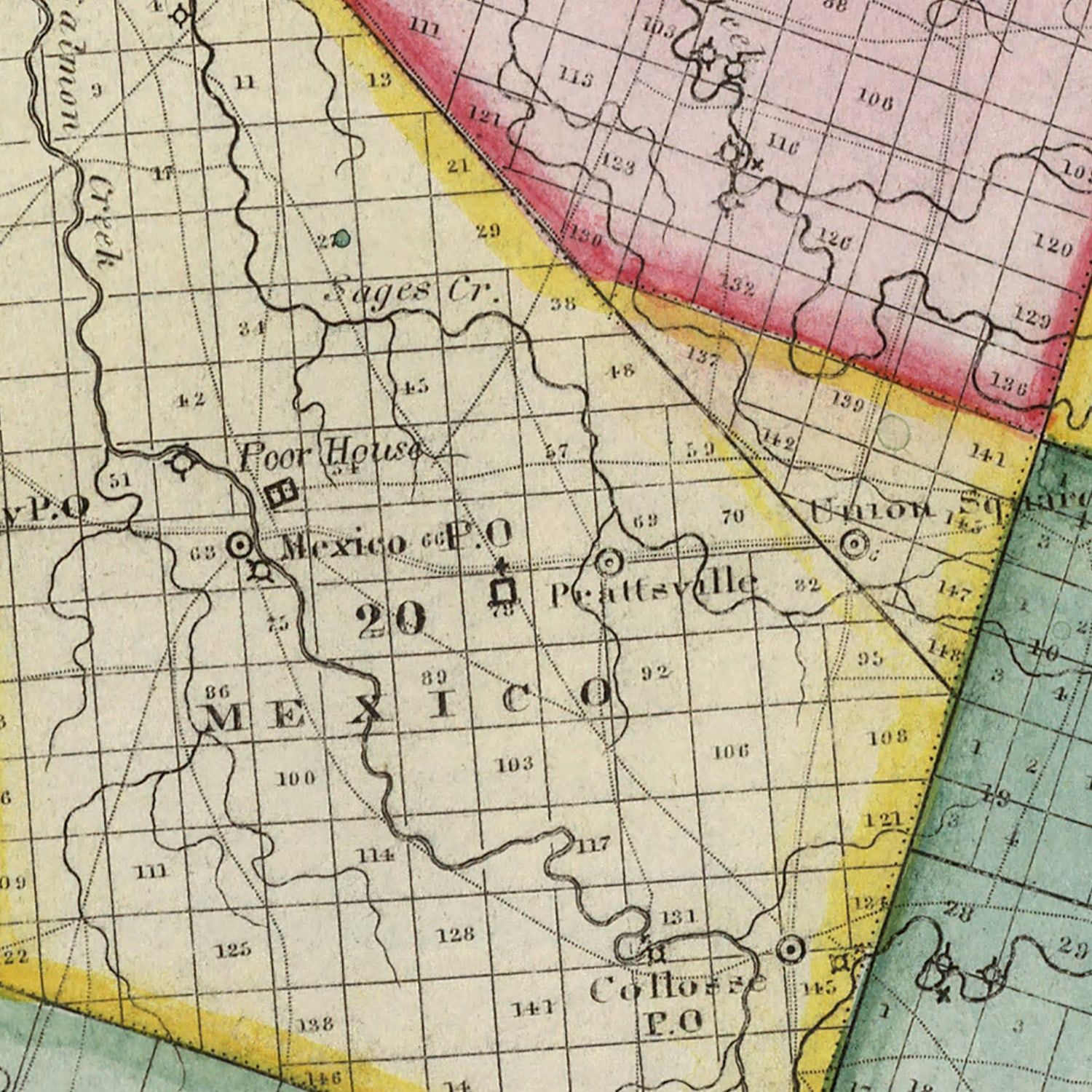 Vintage Map of Oswego County, New York 1840