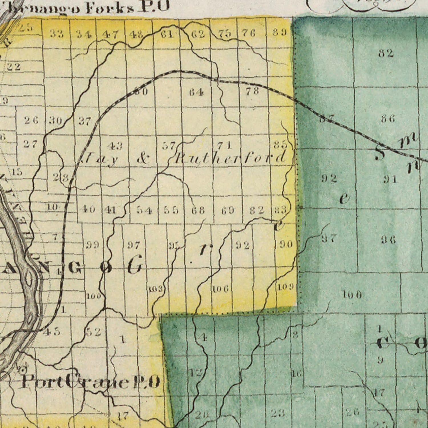 Vintage Map of Broome County, New York 1840