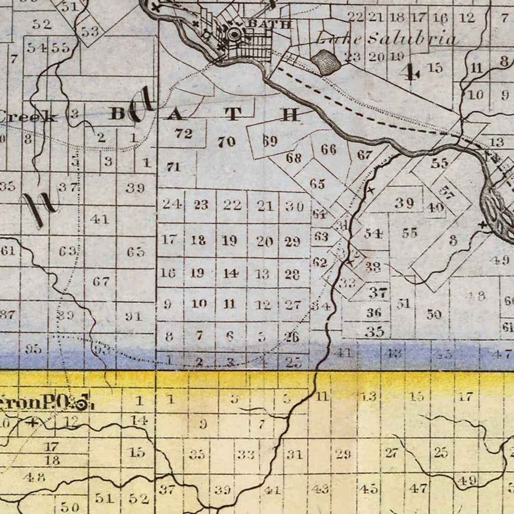 Vintage Map of Steuben County, New York 1840