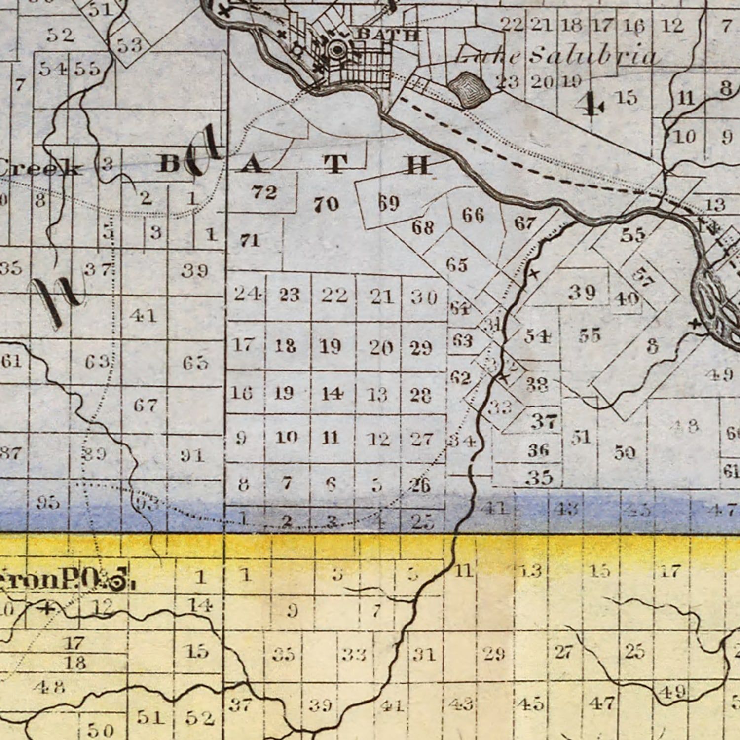 Vintage Map of Steuben County, New York 1840