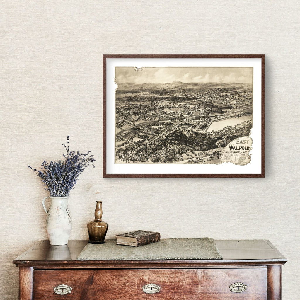 Vintage Map of East Walpole, Massachusetts 1898