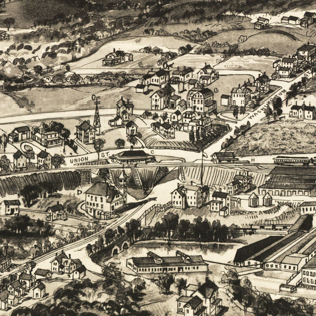 Vintage Map of East Walpole, Massachusetts 1898