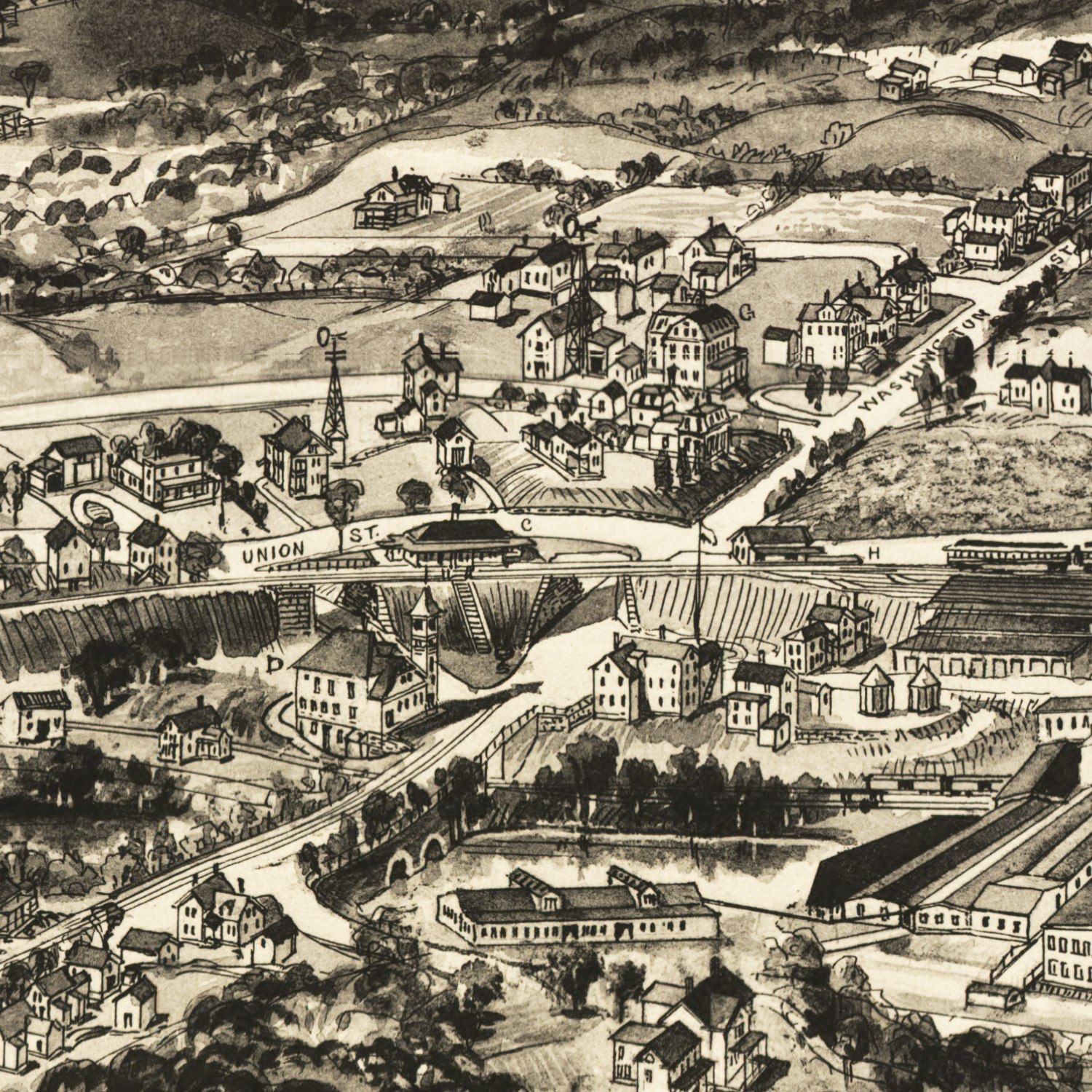 Vintage Map of East Walpole, Massachusetts 1898