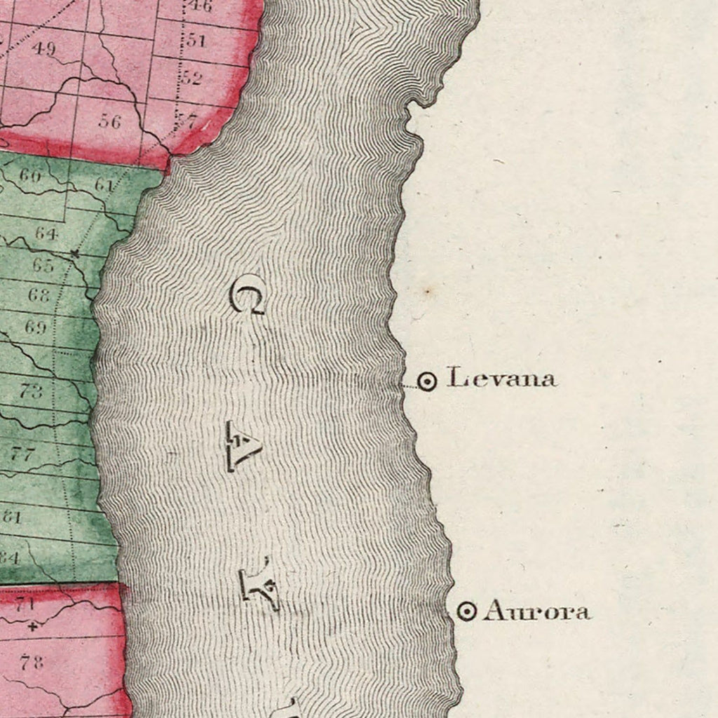 Vintage Map of Seneca County, New York 1840