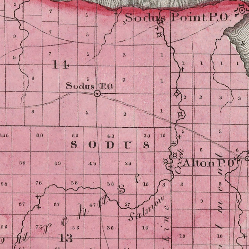 Vintage Map of Wayne County, New York 1840