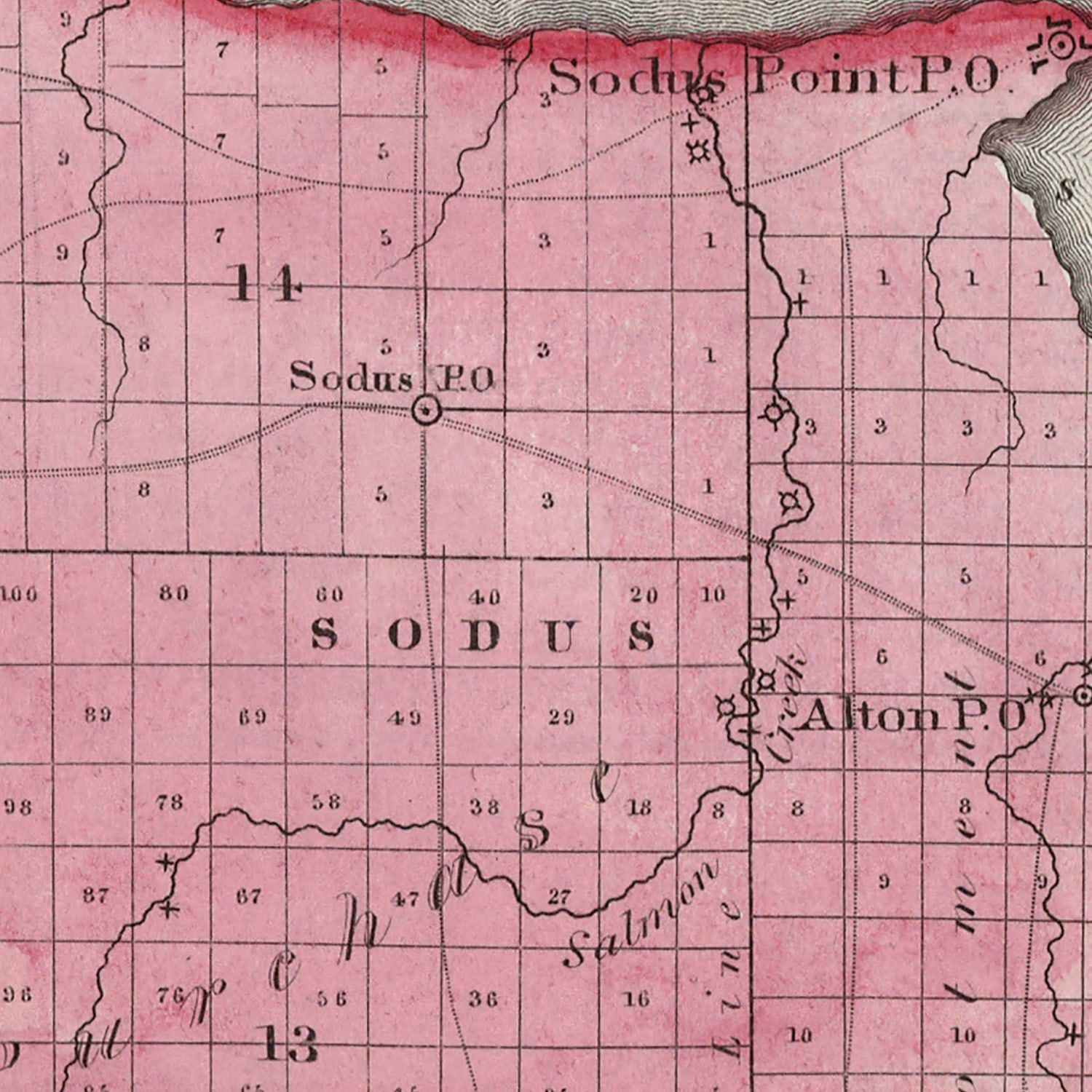 Vintage Map of Wayne County, New York 1840